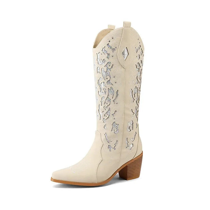 ABIDAIL - Embroidered Western High-Heel Boots
