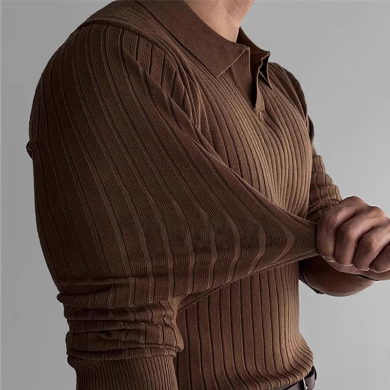 LUCIO – Slim-Fit Ribbed Knit Polo
