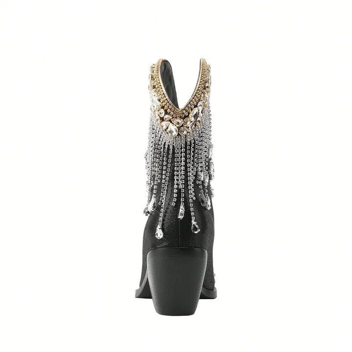 ABELINE - Rhinestone Fringe Western Boots