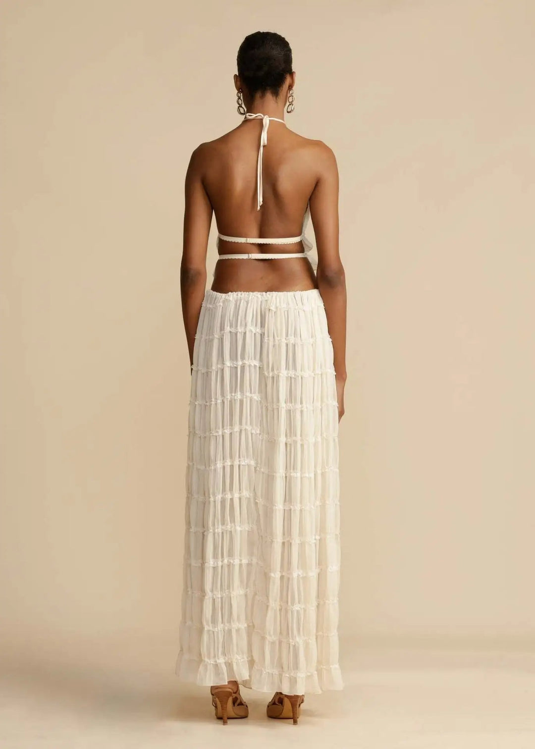 NIAZ - Backless Pleated Two-Piece Set
