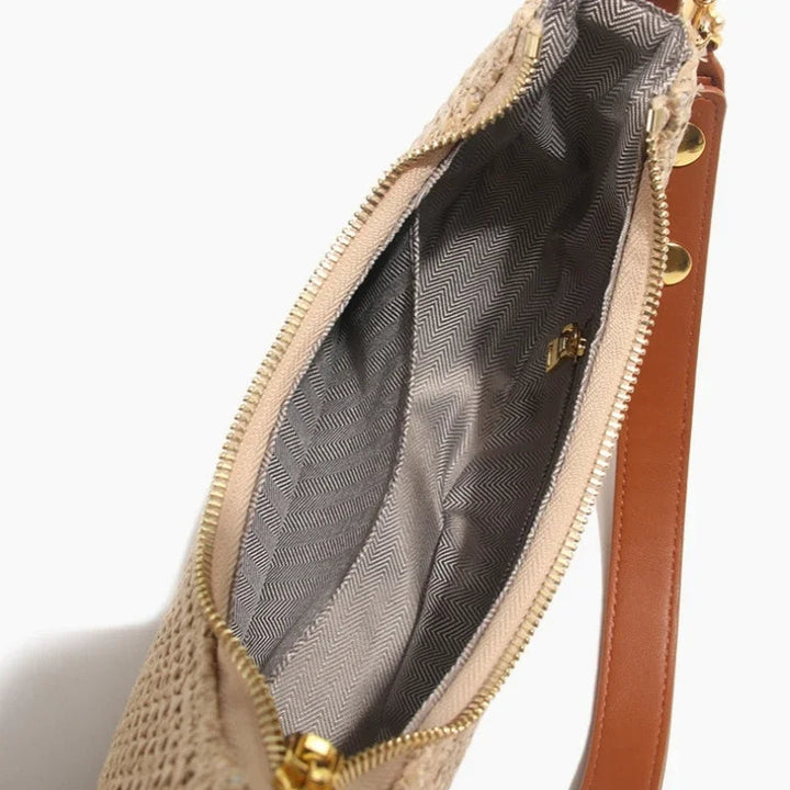 CARA – Woven Crescent Shoulder Bag