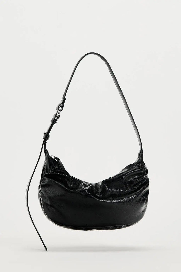 LYNX – Ruched Vegan Leather Shoulder Bag