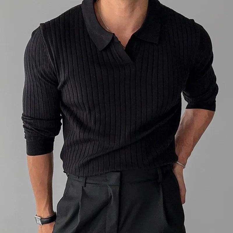 LUCIO – Slim-Fit Ribbed Knit Polo