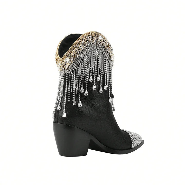 ABELINE - Rhinestone Fringe Western Boots