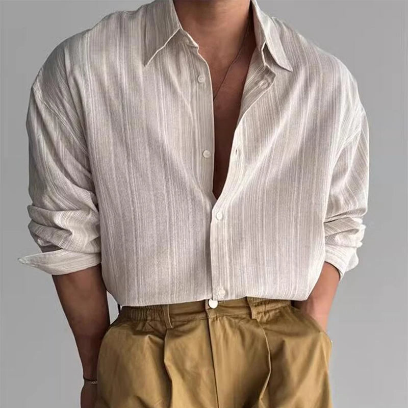 CALLUM – Men’s Striped Casual Button-Down Shirt