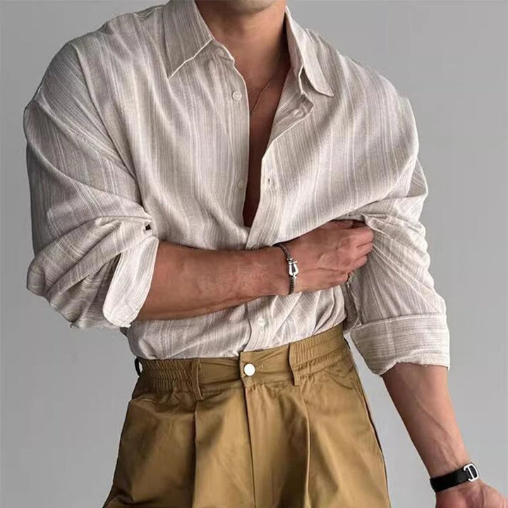CALLUM – Men’s Striped Casual Button-Down Shirt