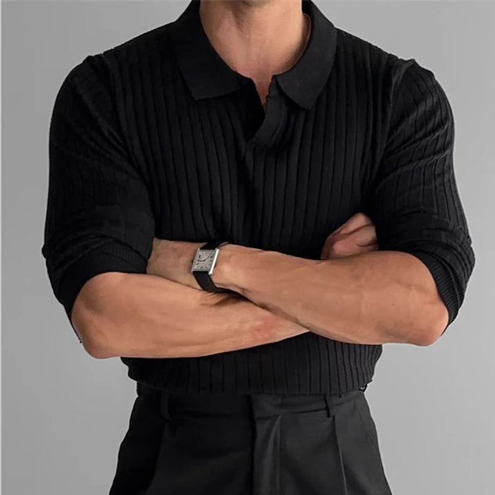 LUCIO – Slim-Fit Ribbed Knit Polo