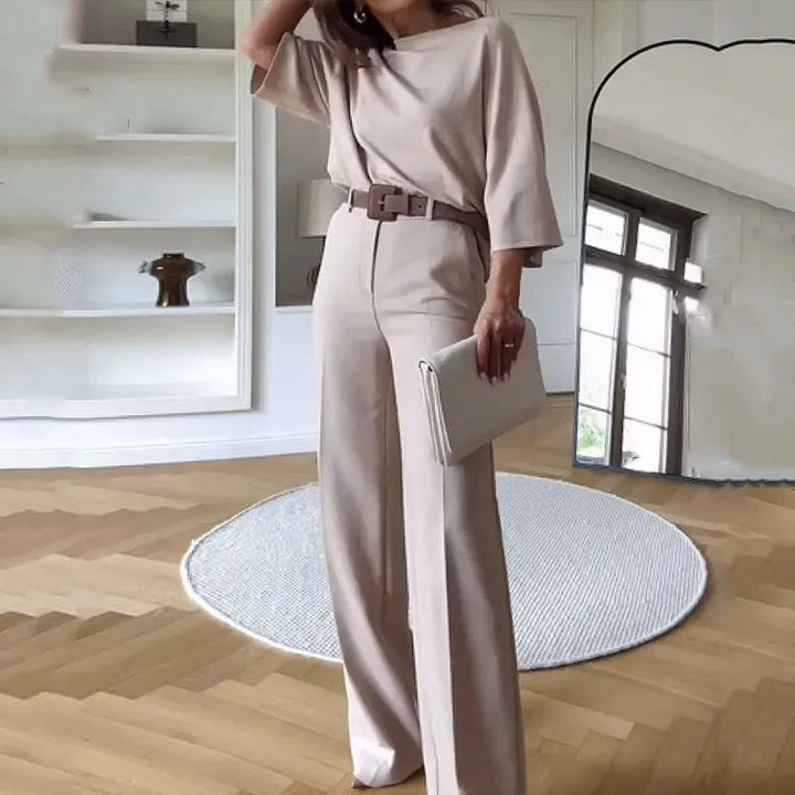 KAIGHLEY – Women's High-Waisted Wide-Leg Trouser Set