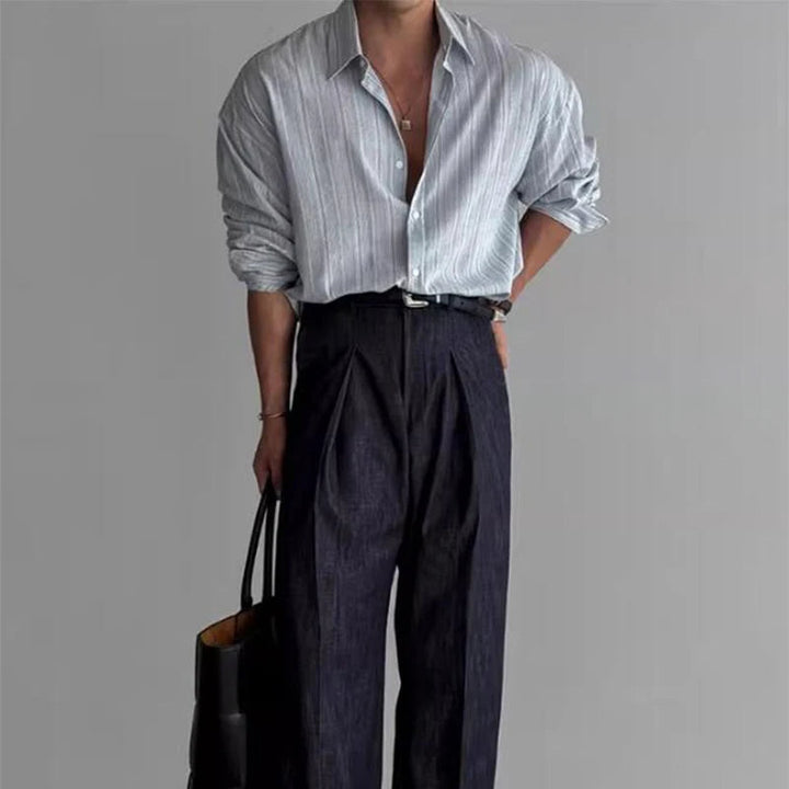 CALLUM – Men’s Striped Casual Button-Down Shirt