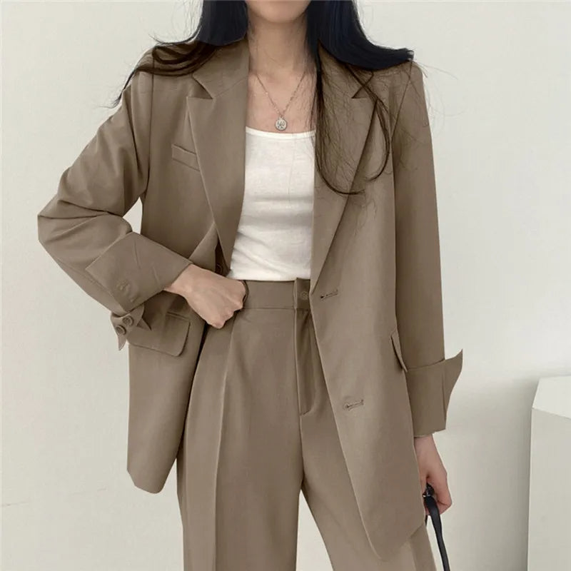 PLAIN – Women’s Blazer and Pants Two-Piece Set