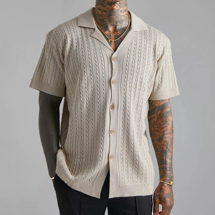 TIMB - Men’s Knitted Short-Sleeve Button Shirt