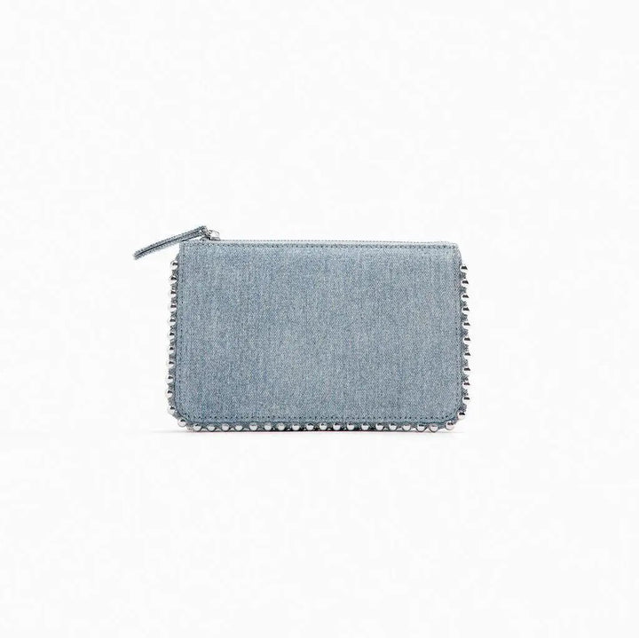 ONYX – Studded Black Clutch with Chain Strap