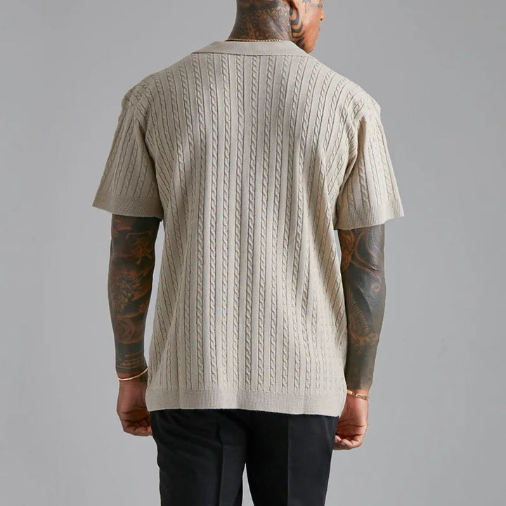 TIMB - Men’s Knitted Short-Sleeve Button Shirt