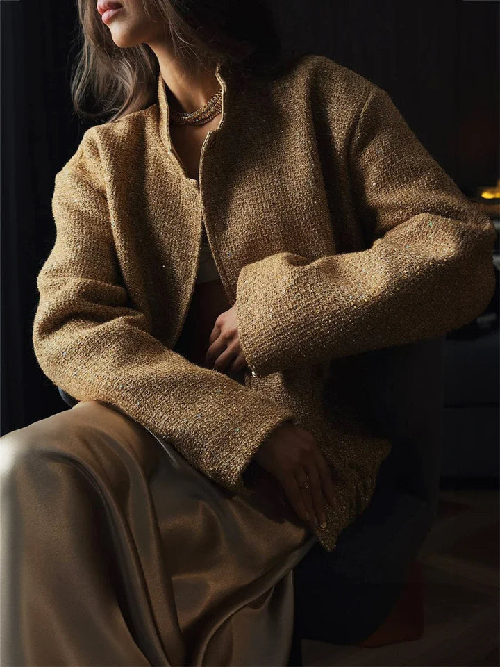 ZAREEN - Sparkling Tweed Jacket with Snap Button