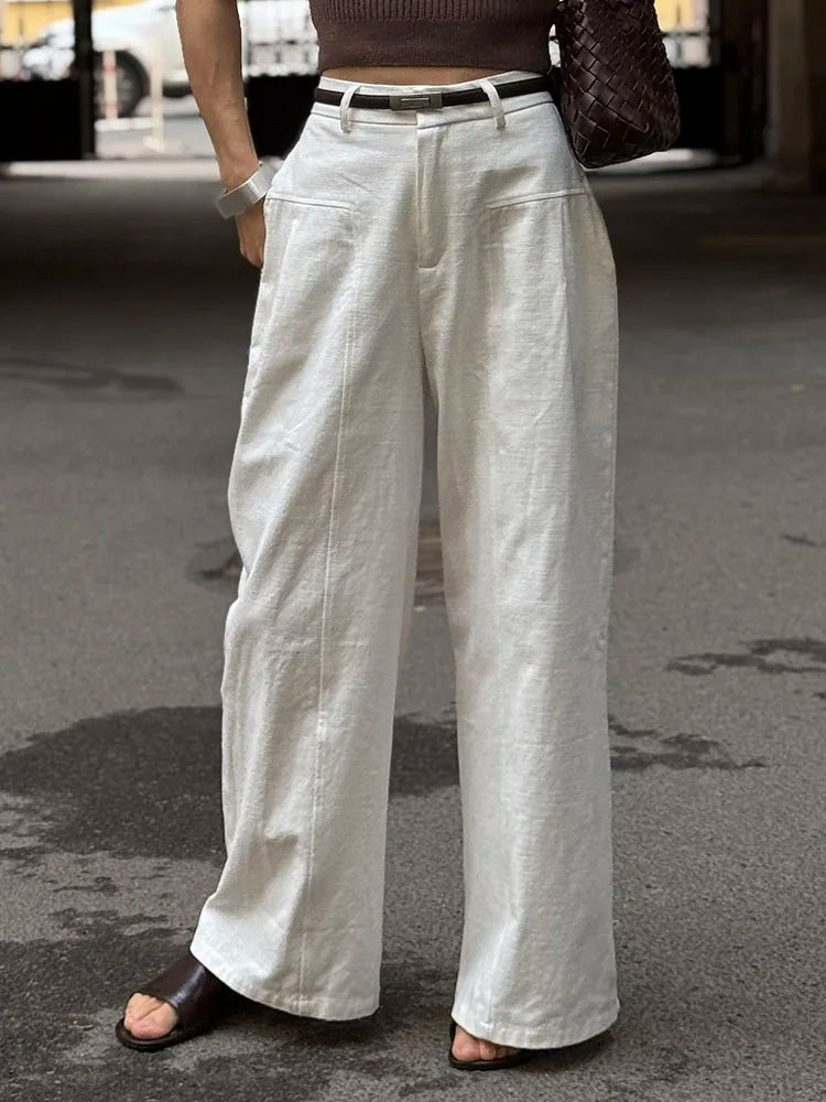 ELIDI - Women’s Linen High Waist Wide Pants