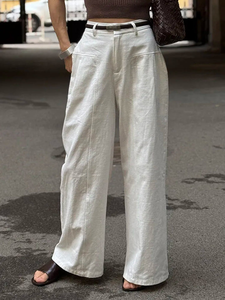 ELIDI - Women’s Linen High Waist Wide Pants