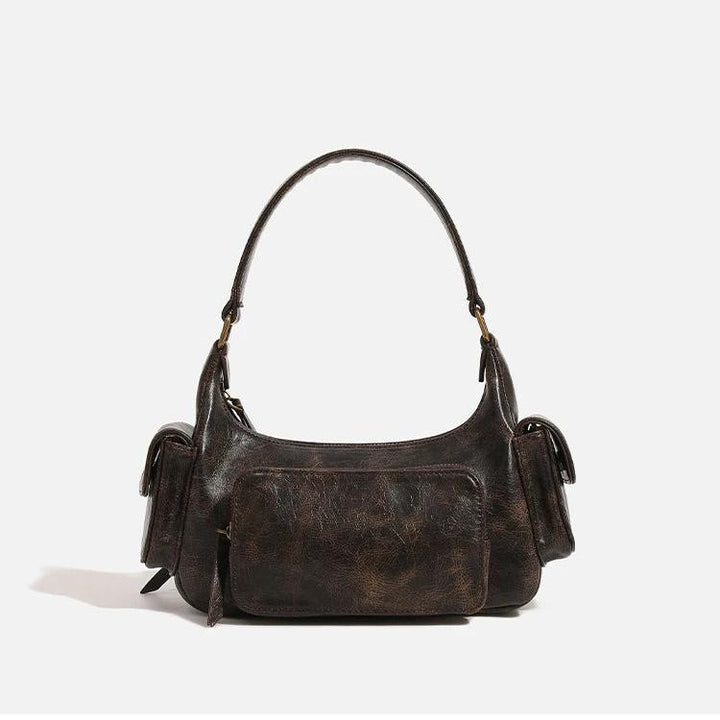 NOREN – Vintage Vegan Leather Multi-Pocket Shoulder Bag
