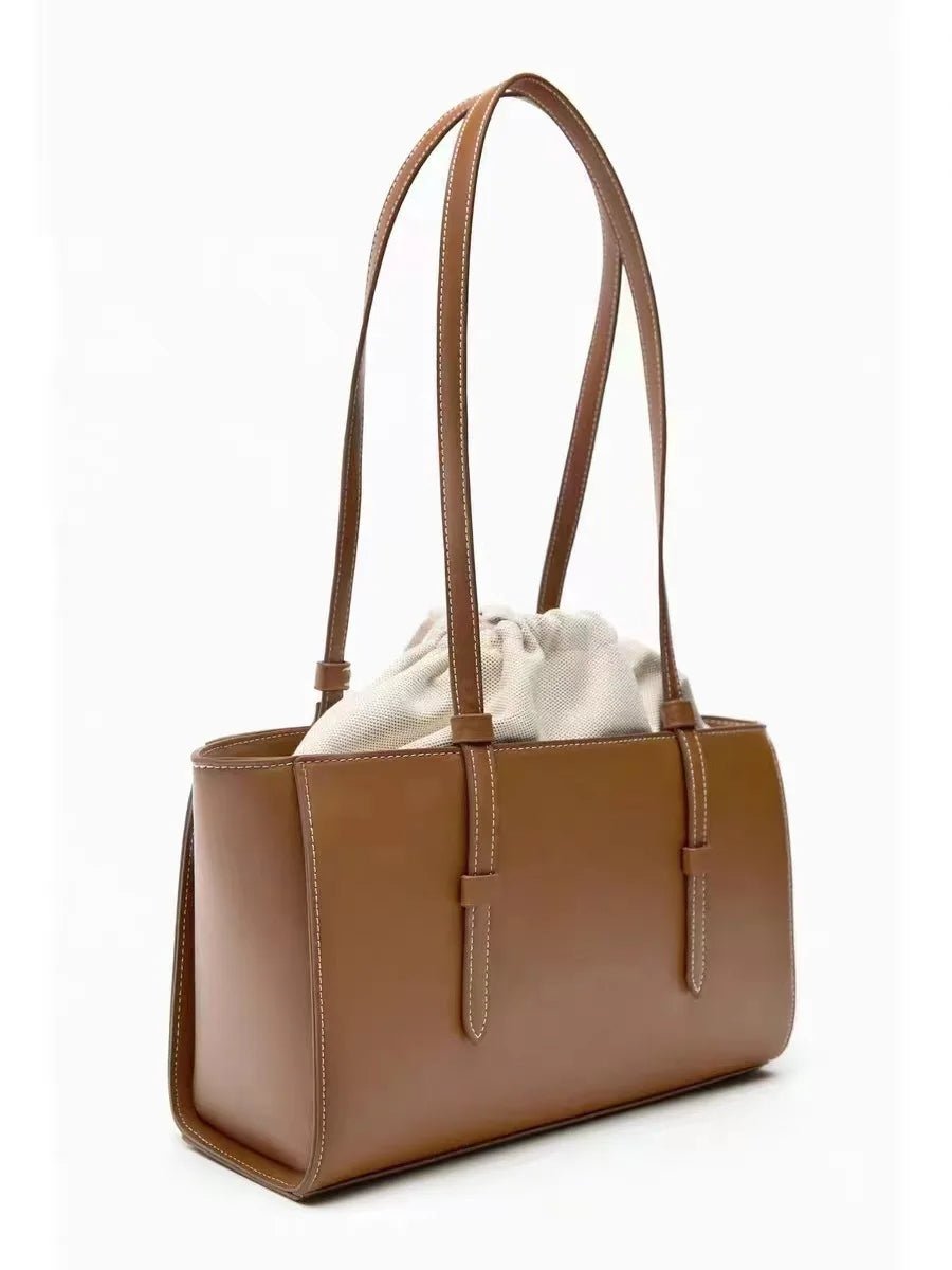 ELLSA – Vegan Leather Drawstring Tote Bag