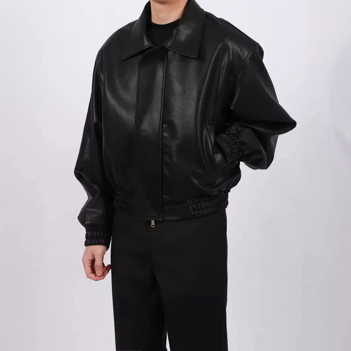 ENZO – Vegan Leather Bomber Jacket for Men