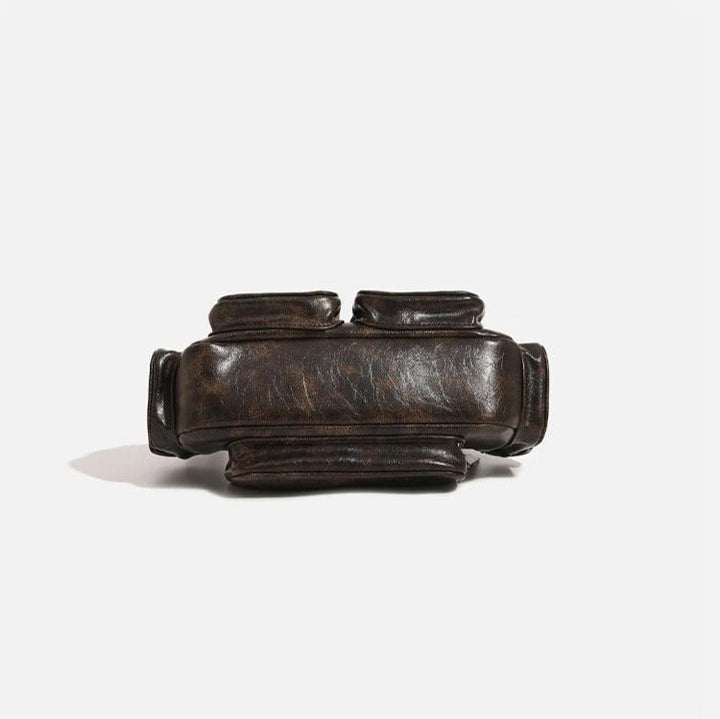 NOREN – Vintage Vegan Leather Multi-Pocket Shoulder Bag