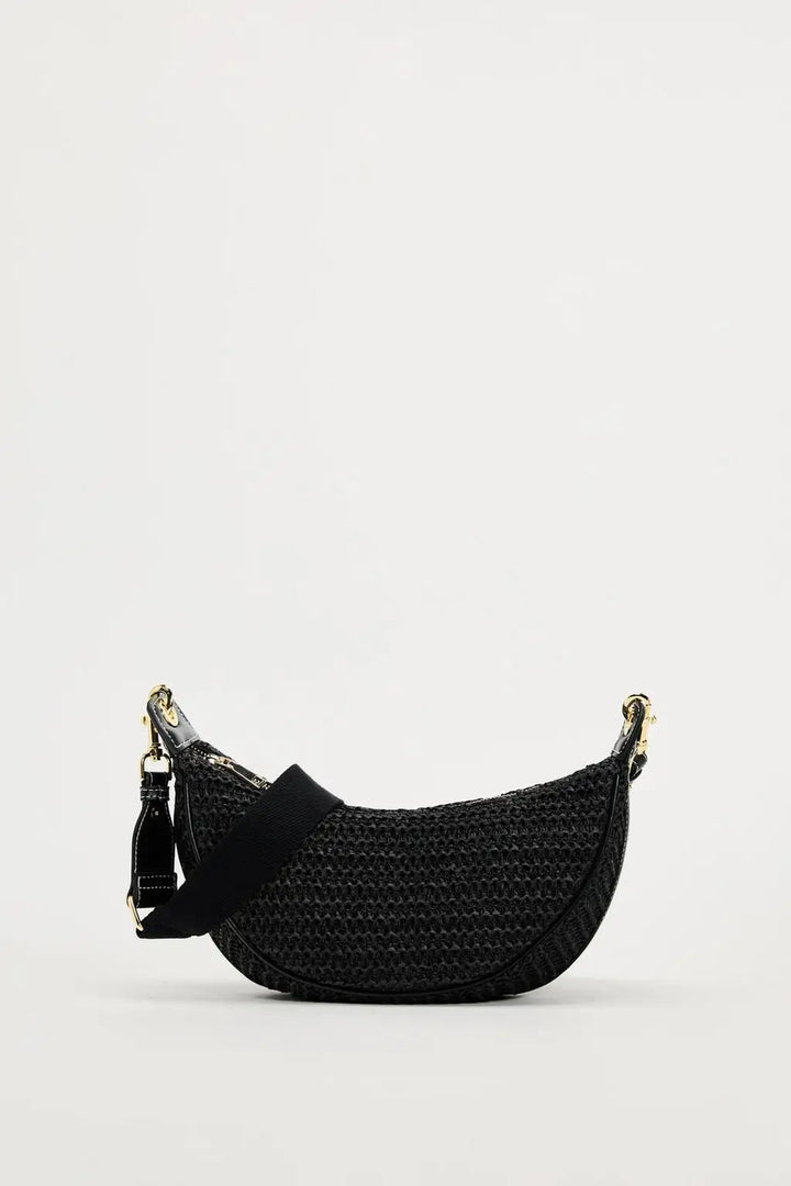 ZAINA – Boho Half-Moon Straw Bag