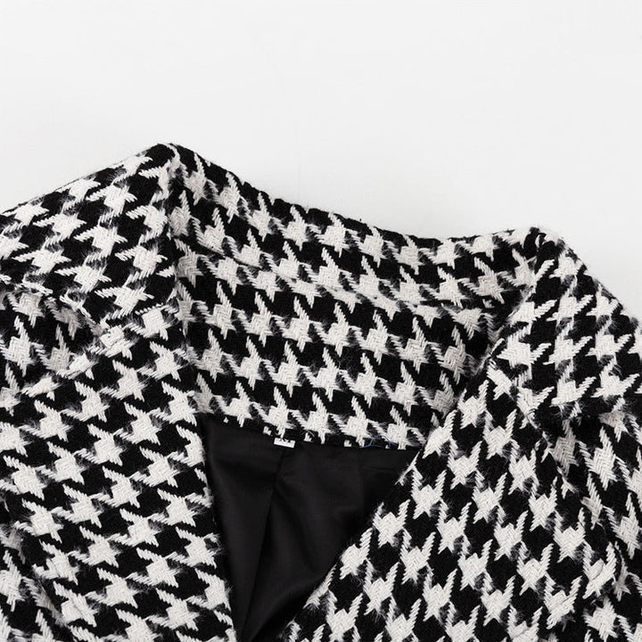 HOUNDSTOOTH - Classic Long Trench Coat for Women