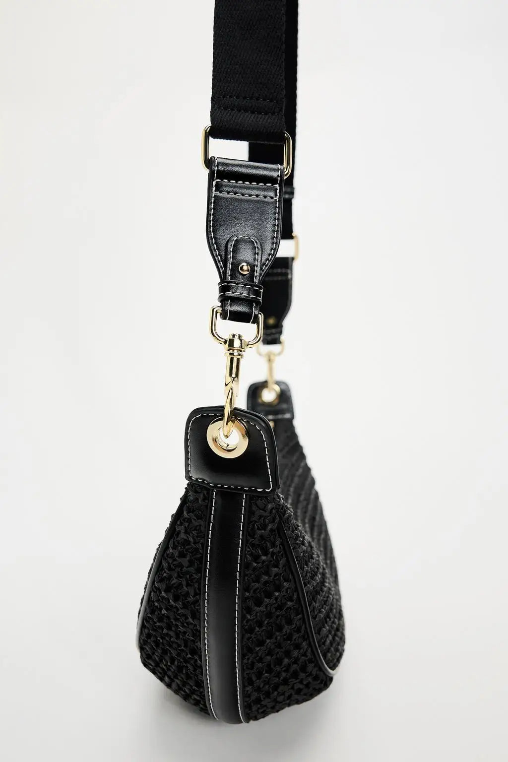 ZAINA – Boho Half-Moon Straw Bag