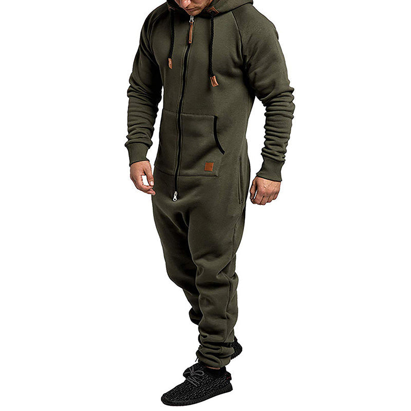 DERICK  - Men’s Zip-Up Hooded Jumpsuit