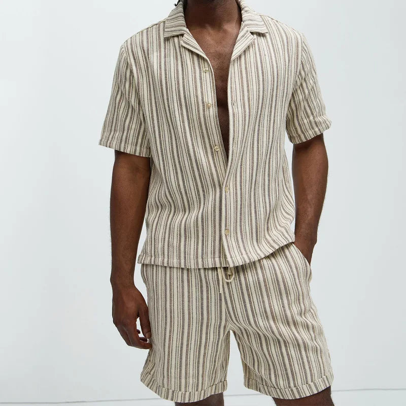 DION - Men's Vintage Striped Summer Knit Set