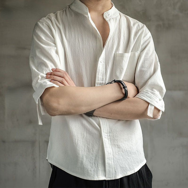 CONNAL – Minimalist Men's Shirt with Stand Collar