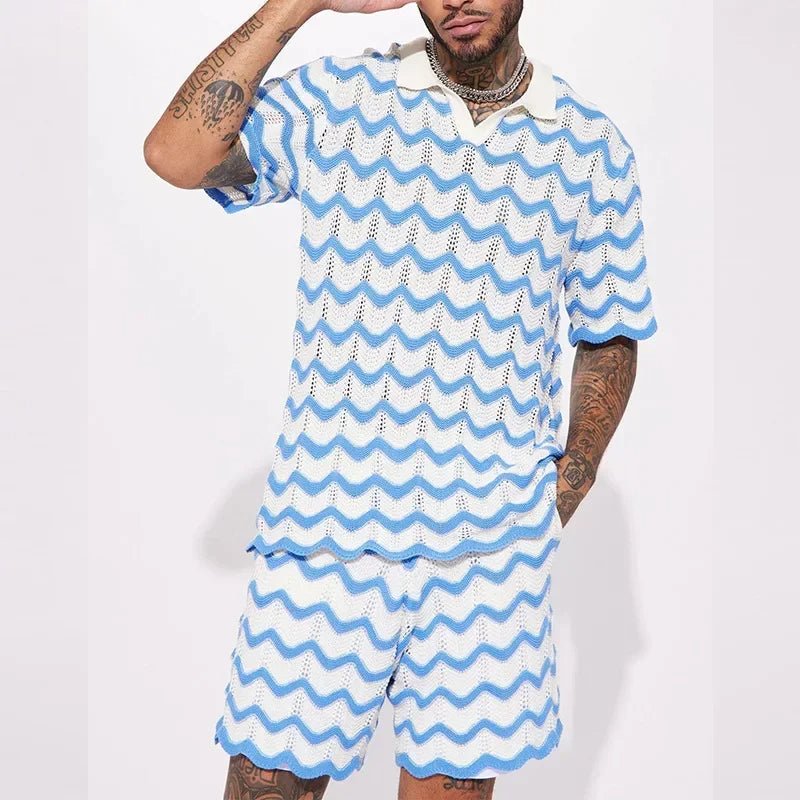 BAILLARD – Men's Knit Set with Zigzag Pattern
