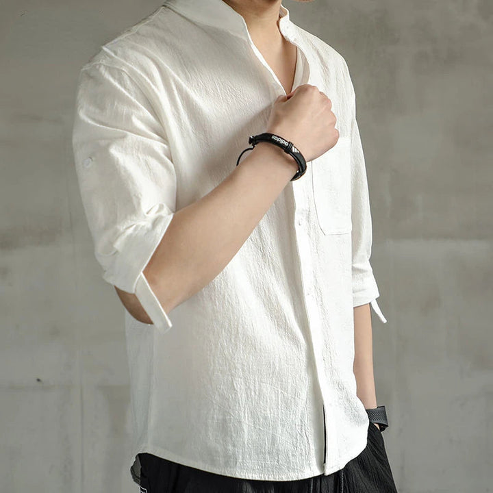 CONNAL – Minimalist Men's Shirt with Stand Collar