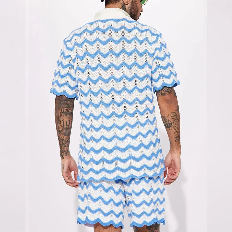 BAILLARD – Men's Knit Set with Zigzag Pattern