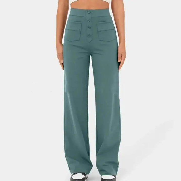 SKIDLE - High-Waist Wide Leg Stretch Trousers