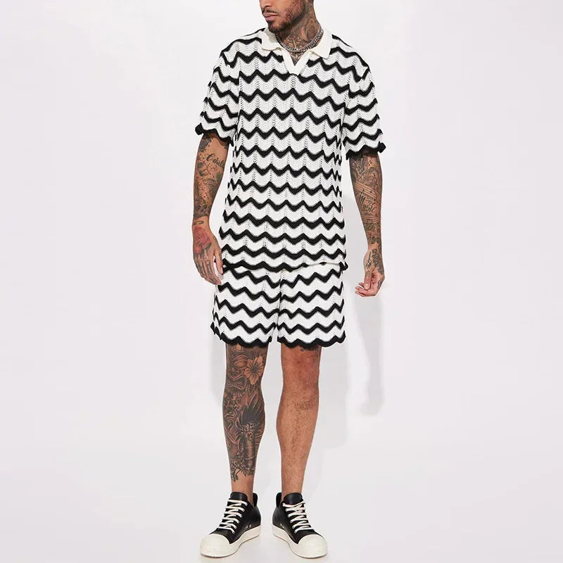 BAILLARD – Men's Knit Set with Zigzag Pattern