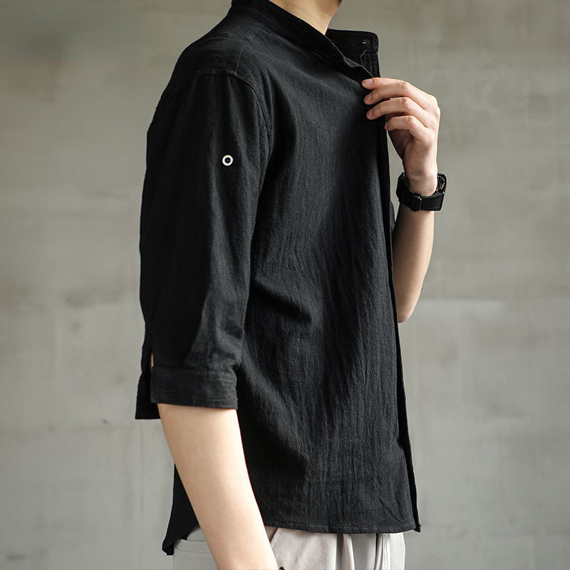 CONNAL – Minimalist Men's Shirt with Stand Collar