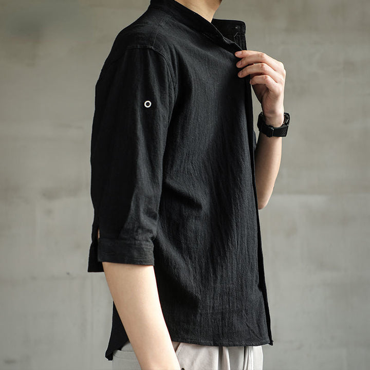 CONNAL – Minimalist Men's Shirt with Stand Collar