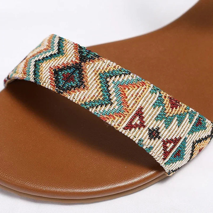 IDALY - Boho Beaded Ankle Strap Sandals