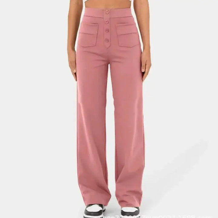 SKIDLE - High-Waist Wide Leg Stretch Trousers