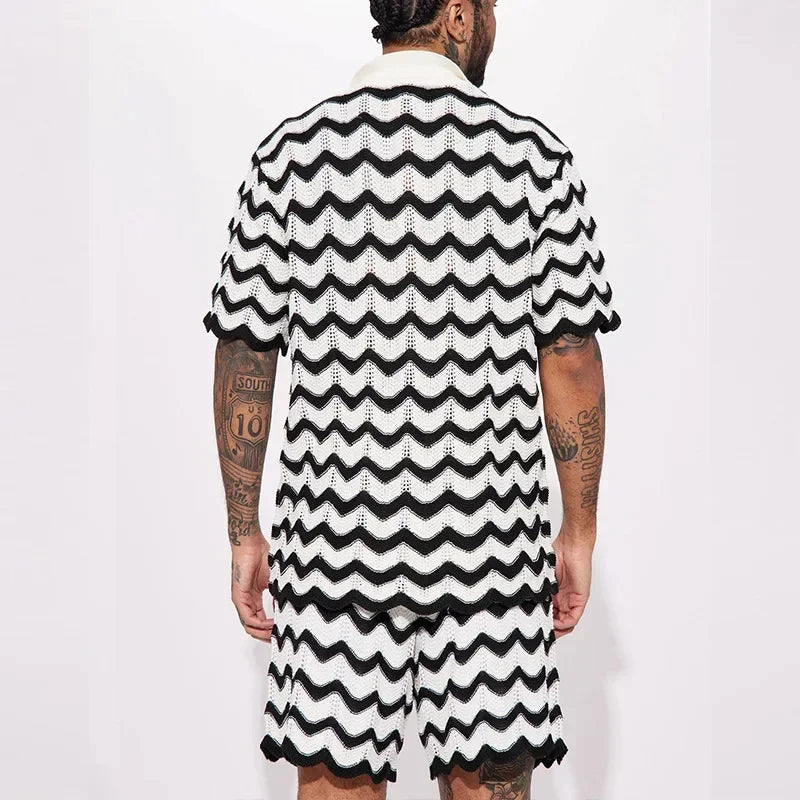 BAILLARD – Men's Knit Set with Zigzag Pattern