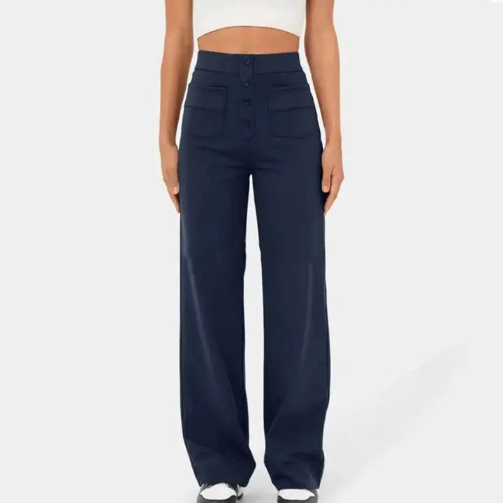 SKIDLE - High-Waist Wide Leg Stretch Trousers