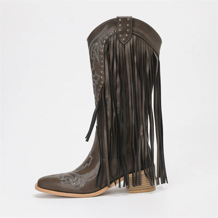 DOLLY - Women’s Western Fringe Cowboy Boots