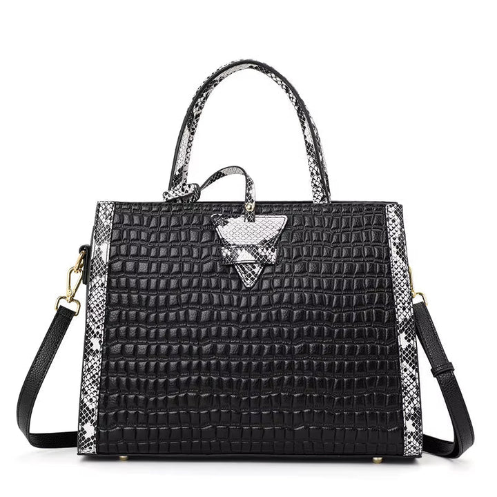 ACEYA - Vegan Croc-Embossed Top Handle Handbag