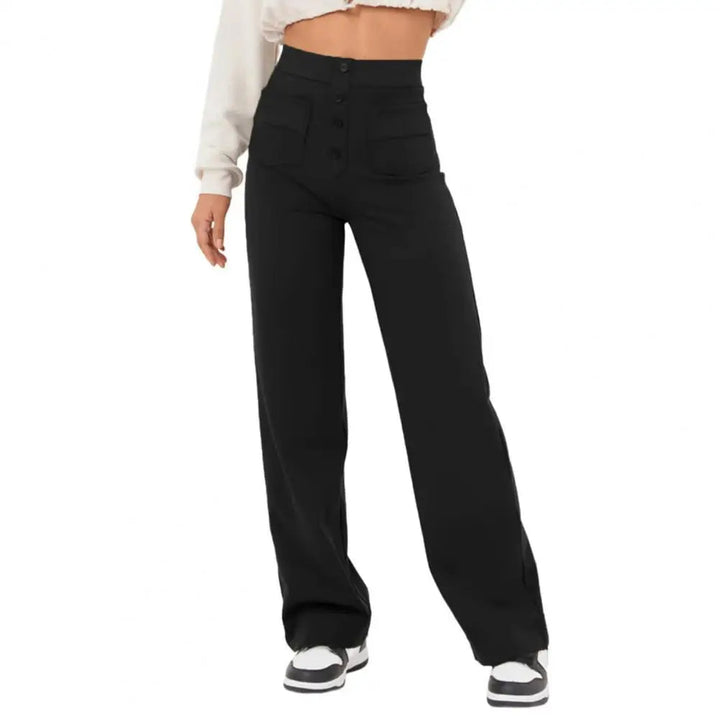 SKIDLE - High-Waist Wide Leg Stretch Trousers