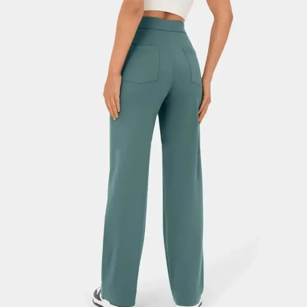 SKIDLE - High-Waist Wide Leg Stretch Trousers
