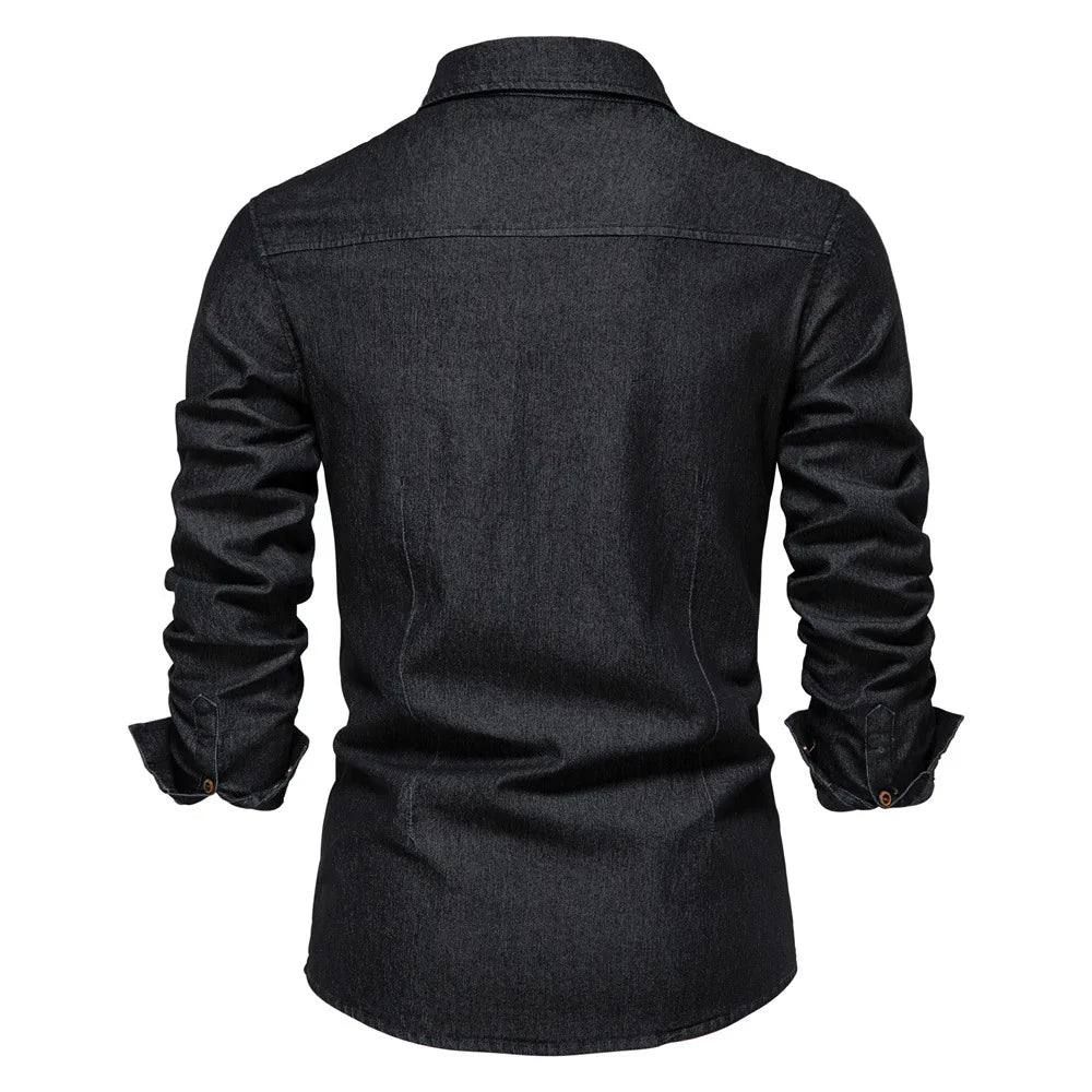 CHASE – Men's Button-Up Denim Shirt