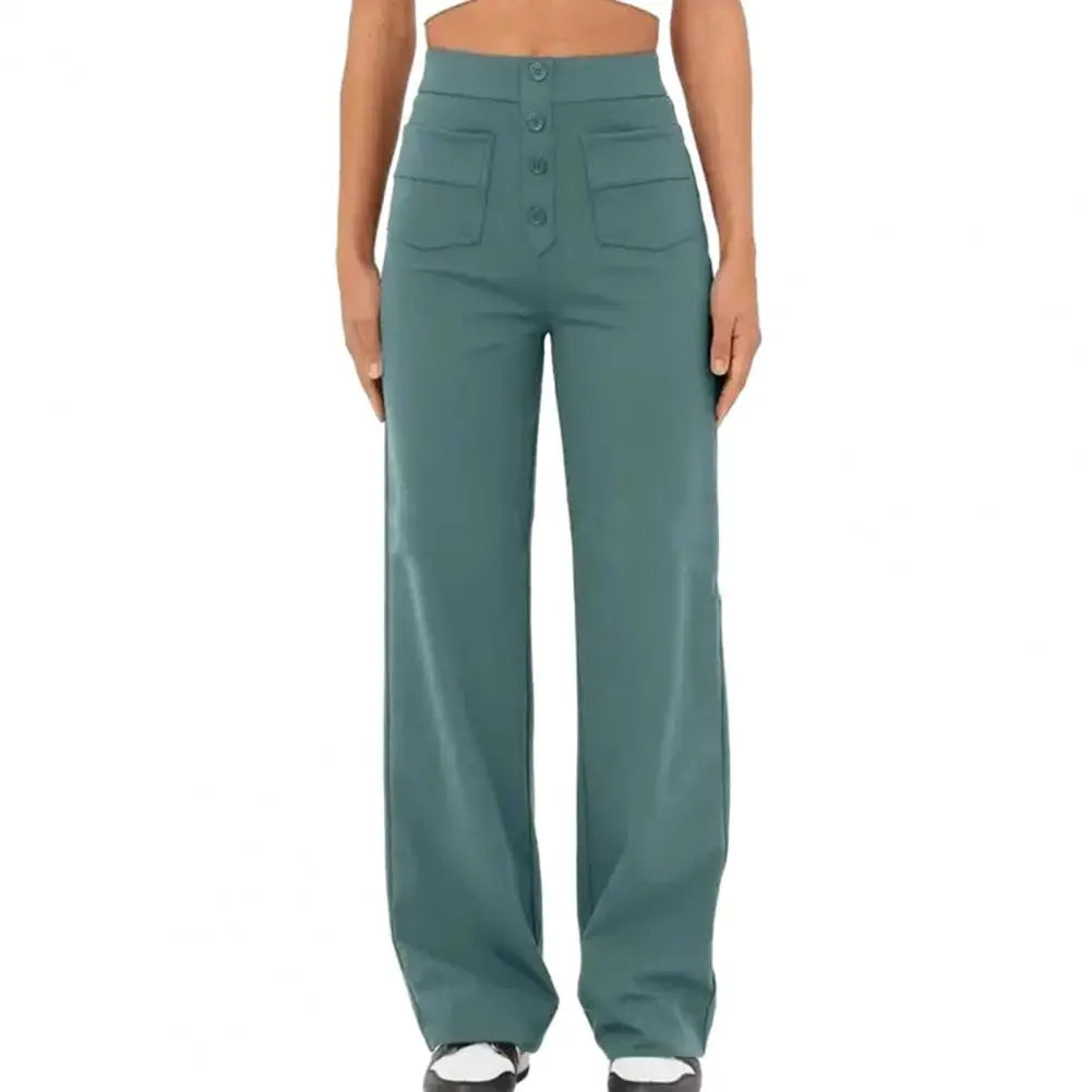 SKIDLE - High-Waist Wide Leg Stretch Trousers