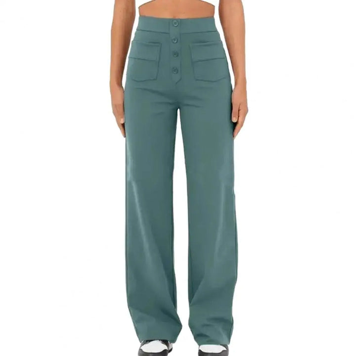 SKIDLE - High-Waist Wide Leg Stretch Trousers