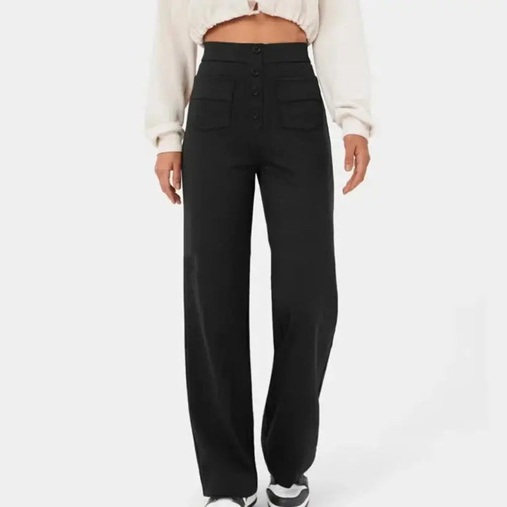 SKIDLE - High-Waist Wide Leg Stretch Trousers
