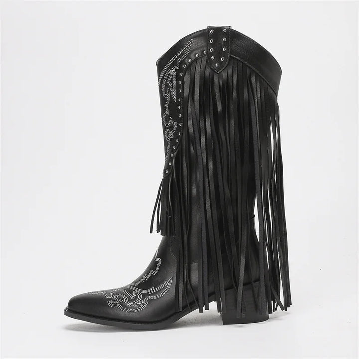 DOLLY - Women’s Western Fringe Cowboy Boots